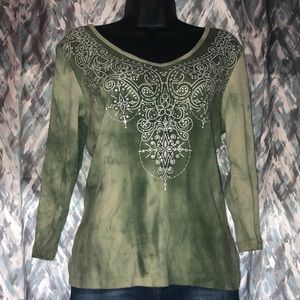 Marbled Green Bay Studio Blouse